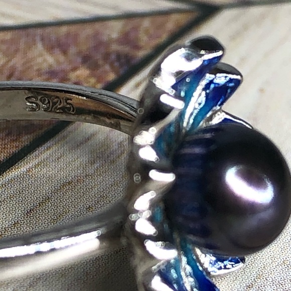 Vantel Pearls Sterling Silver Blooming Love Ring Size 8 - Picture 7 of 7